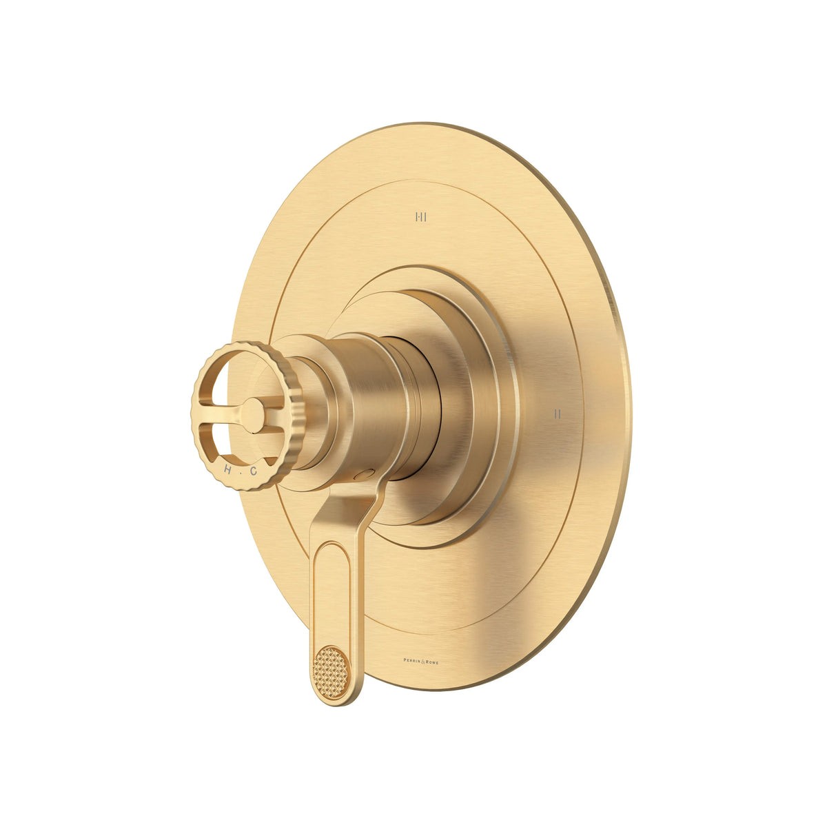 Perrin & Rowe Armstrong 1/2" Therm & Pressure Balance Trim With 3 Functions U.TAR23W1IW - Satin English Gold