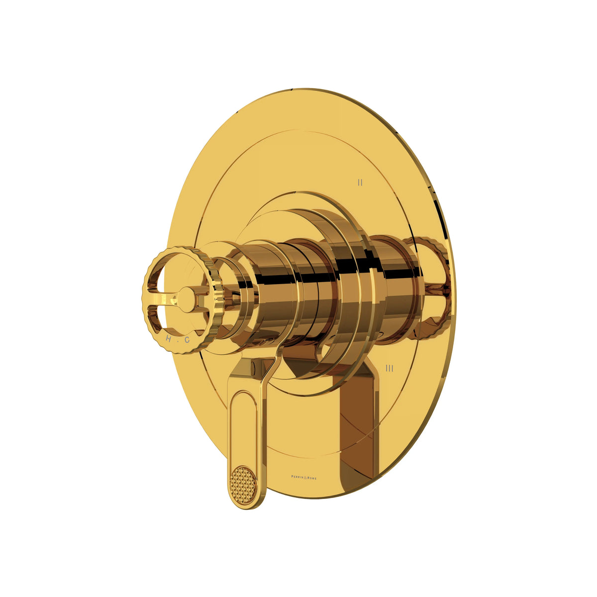 Perrin & Rowe Armstrong 1/2" Therm & Pressure Balance Trim With 3 Functions U.TAR47W1IW - Unlacquered Brass