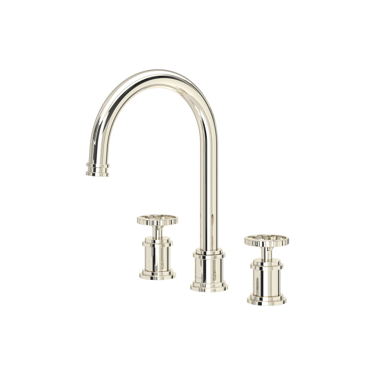 Perrin & Rowe Armstrong Widespread Lavatory Faucet With C-Spout U.AR08D3IW - Polished Nickel