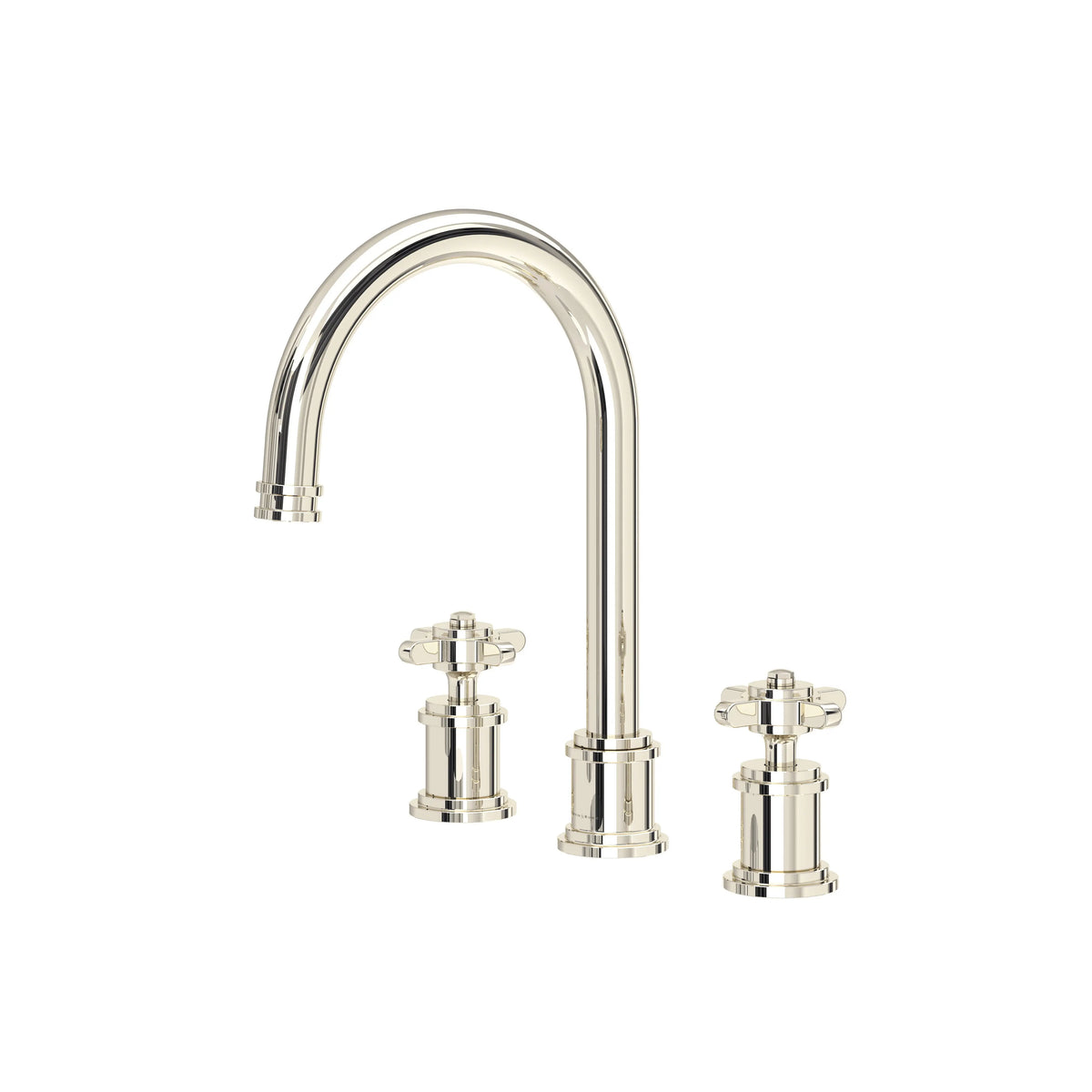 Perrin & Rowe Armstrong Widespread Lavatory Faucet With C-Spout U.AR08D3XM - Polished Nickel