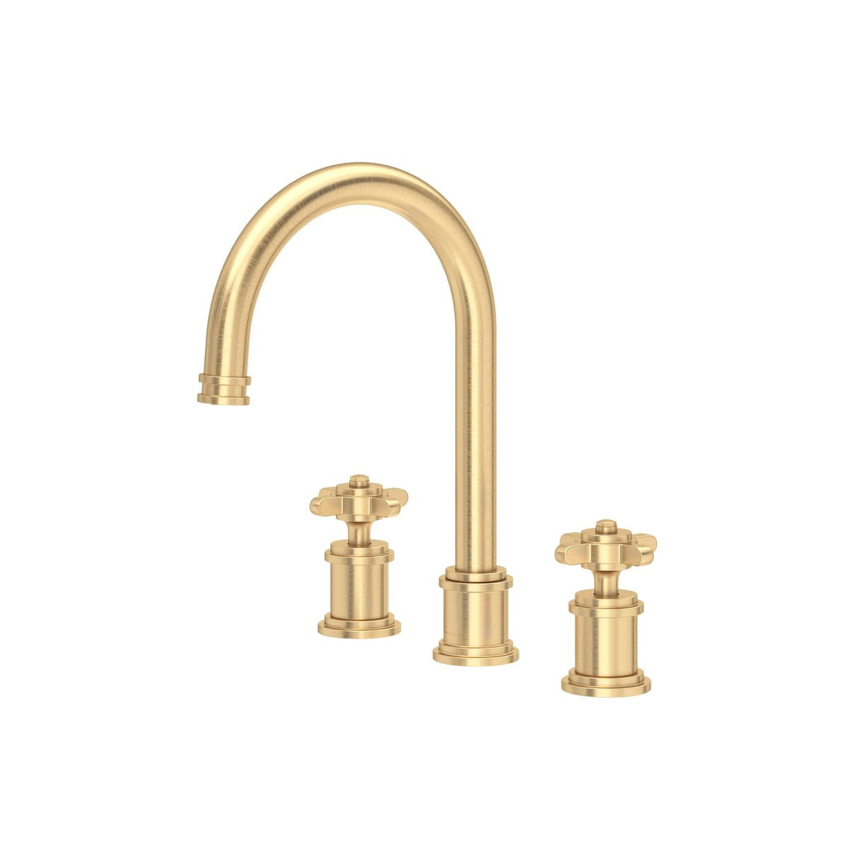 Perrin & Rowe Armstrong Widespread Lavatory Faucet With C-Spout U.AR08D3XM - Satin English Gold