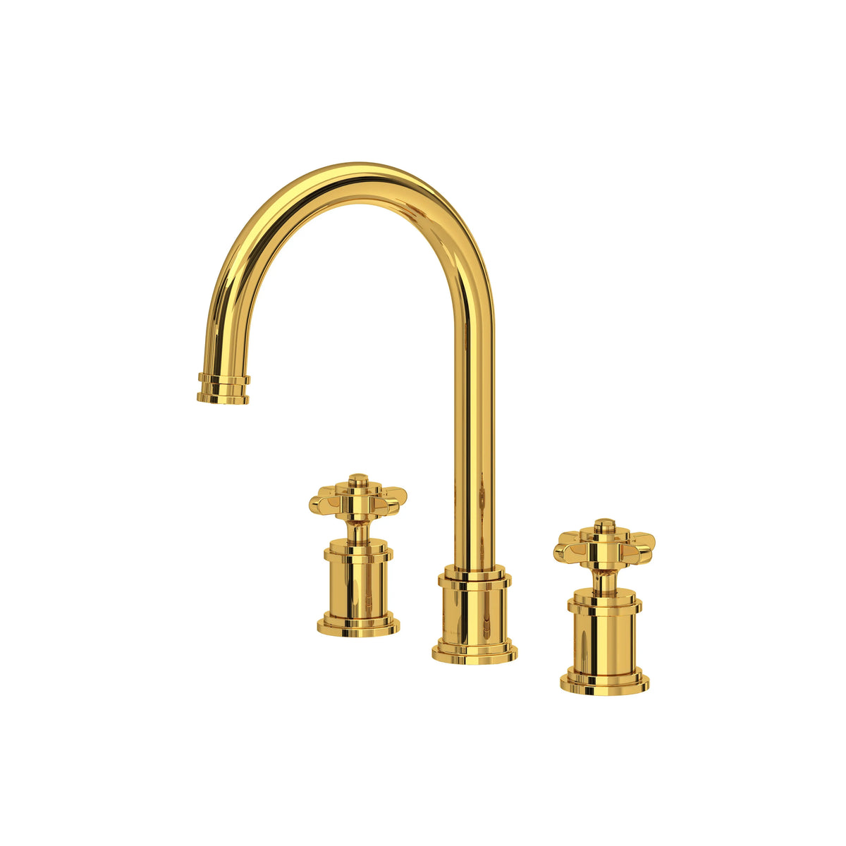 Perrin & Rowe Armstrong Widespread Lavatory Faucet With C-Spout U.AR08D3XM - Unlacquered Brass