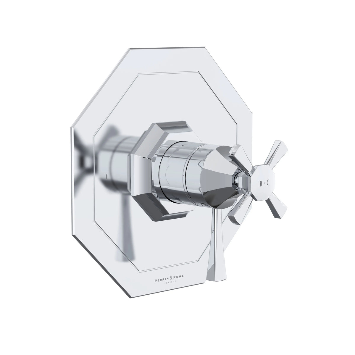 Perrin & Rowe Deco 1/2" Therm & Pressure Balance Trim With 2 Functions U.TDC44W1 - Polished Chrome