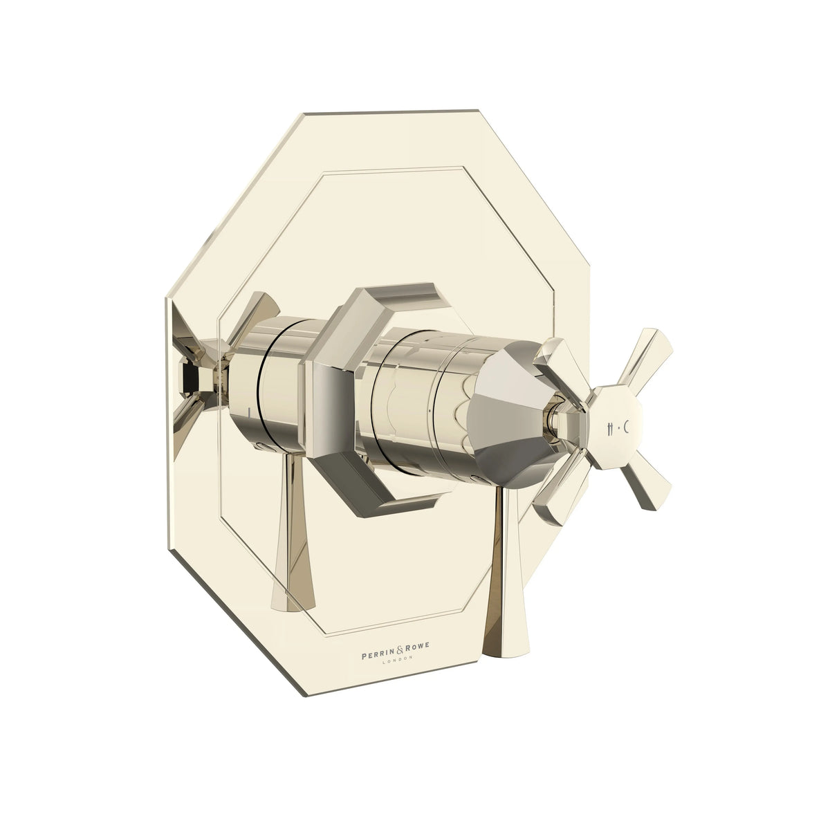 Perrin & Rowe Deco 1/2" Therm & Pressure Balance Trim With 2 Functions U.TDC44W1 - Polished Nickel