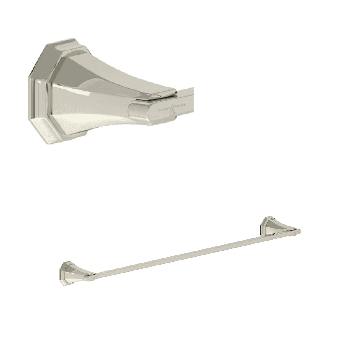Perrin & Rowe Deco 24" Towel Bar U.6141 - Polished Nickel