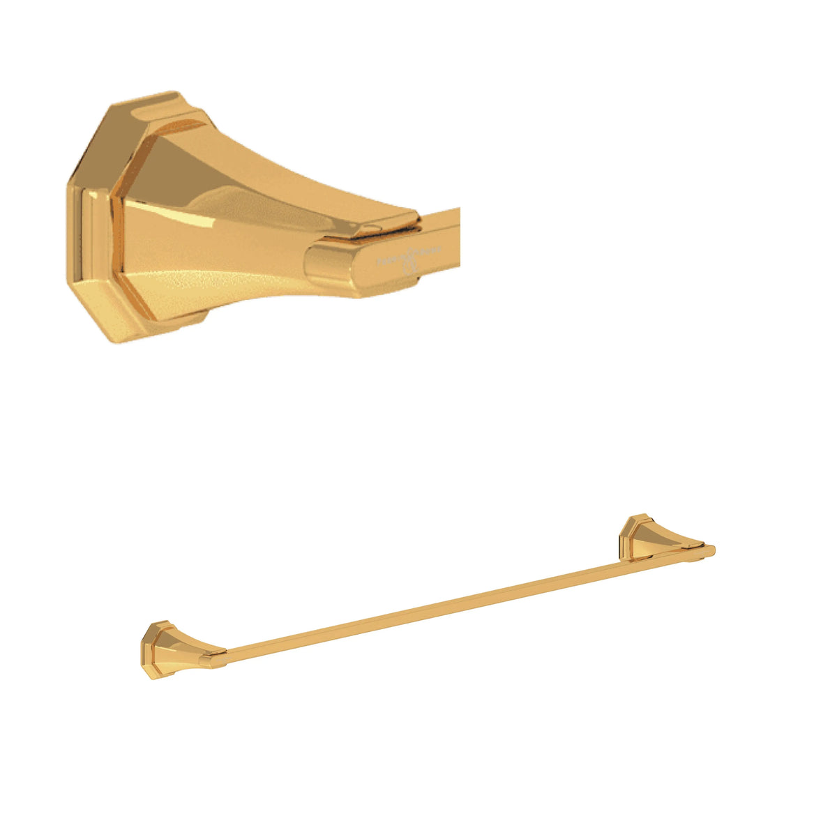 Perrin & Rowe Deco 24" Towel Bar U.6141 - English Gold
