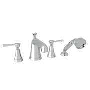 Perrin & Rowe Deco 4-Hole Deck Mount Tub Filler U.3152 - Polished Chrome