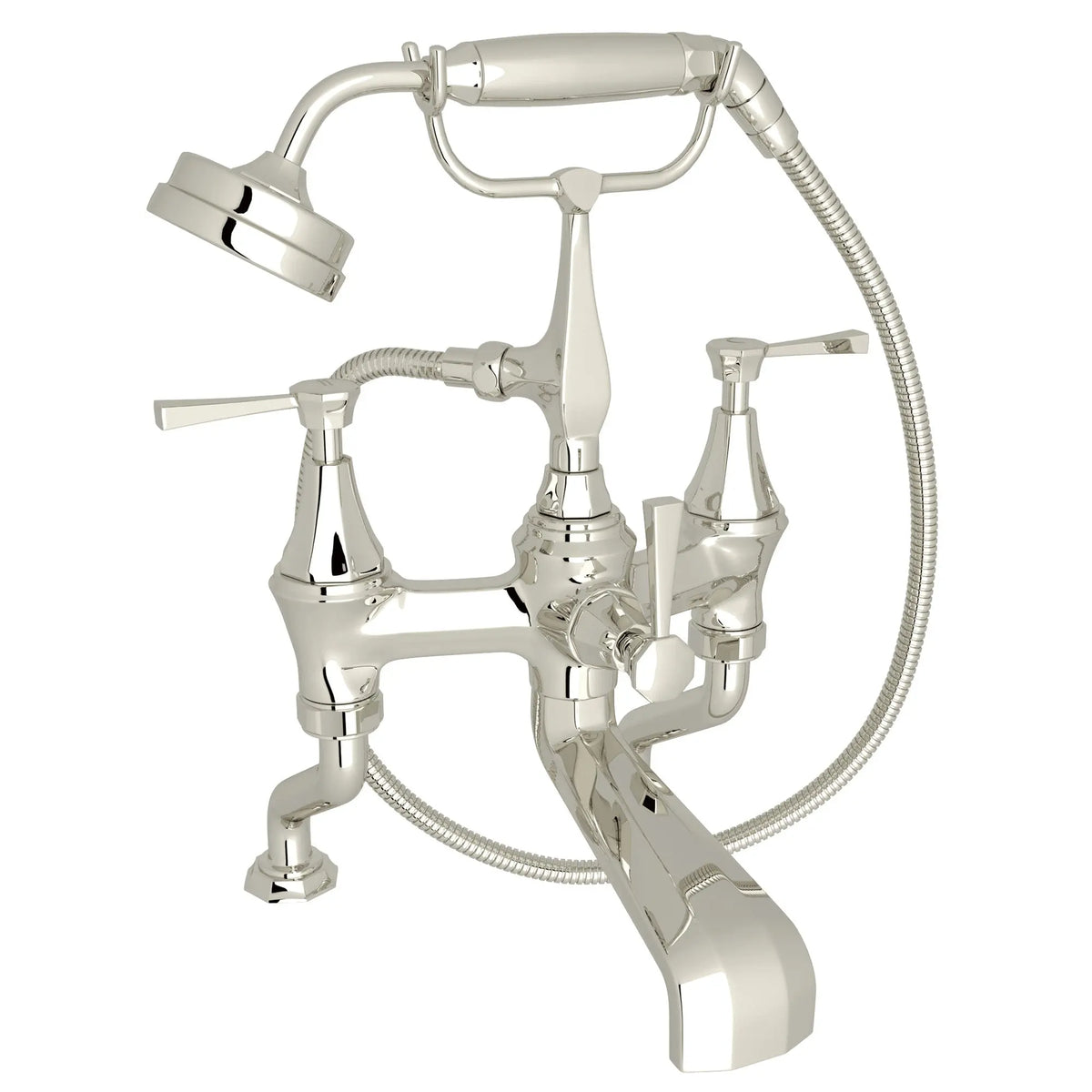 Perrin & Rowe Deco Exposed Deck Mount Tub Filler U.3100 - Polished Nickel