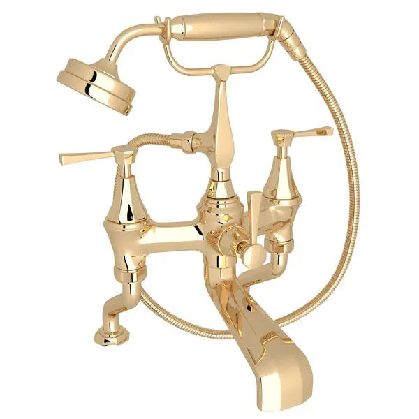 Perrin & Rowe Deco Exposed Deck Mount Tub Filler U.3100 - English Gold
