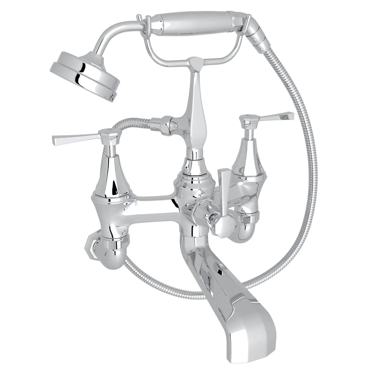 Perrin & Rowe Deco Exposed Wall Mount Tub Filler U.3110 - Polished Chrome