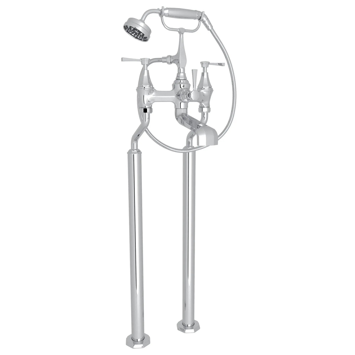 Perrin & Rowe Deco Floor Mount Tub Filler U.3120 - Polished Chrome