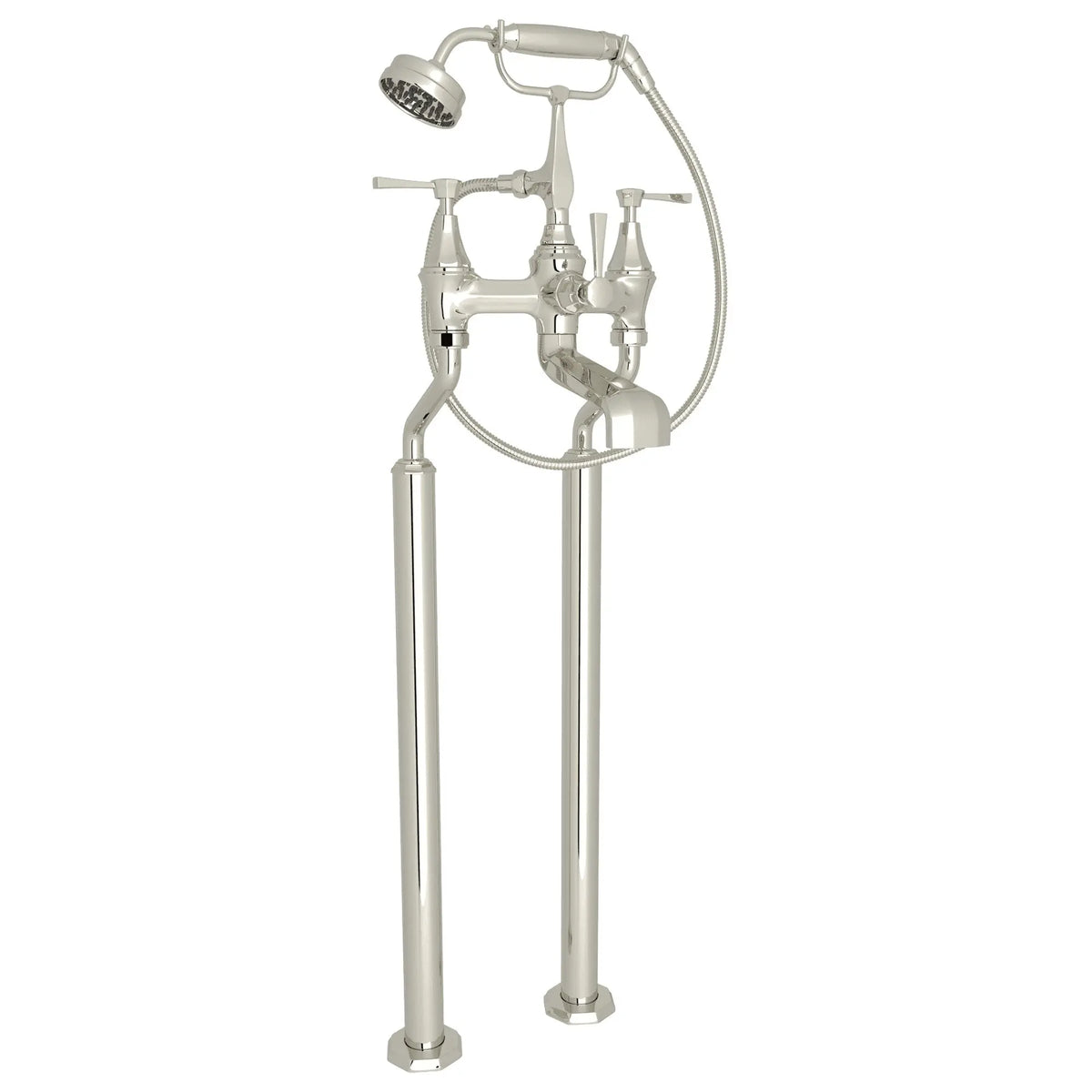 Perrin & Rowe Deco Floor Mount Tub Filler U.3120 - Polished Nickel