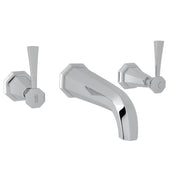 Perrin & Rowe Deco Wall Mount Lavatory Faucet Trim U.3170 - Polished Chrome