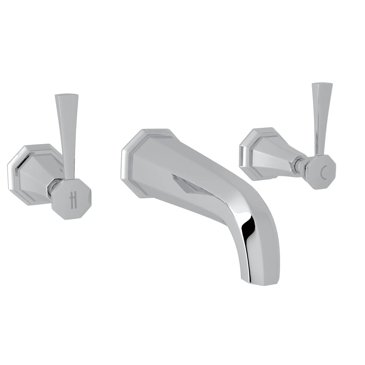 Perrin & Rowe Deco Wall Mount Lavatory Faucet Trim U.3170 - Polished Chrome