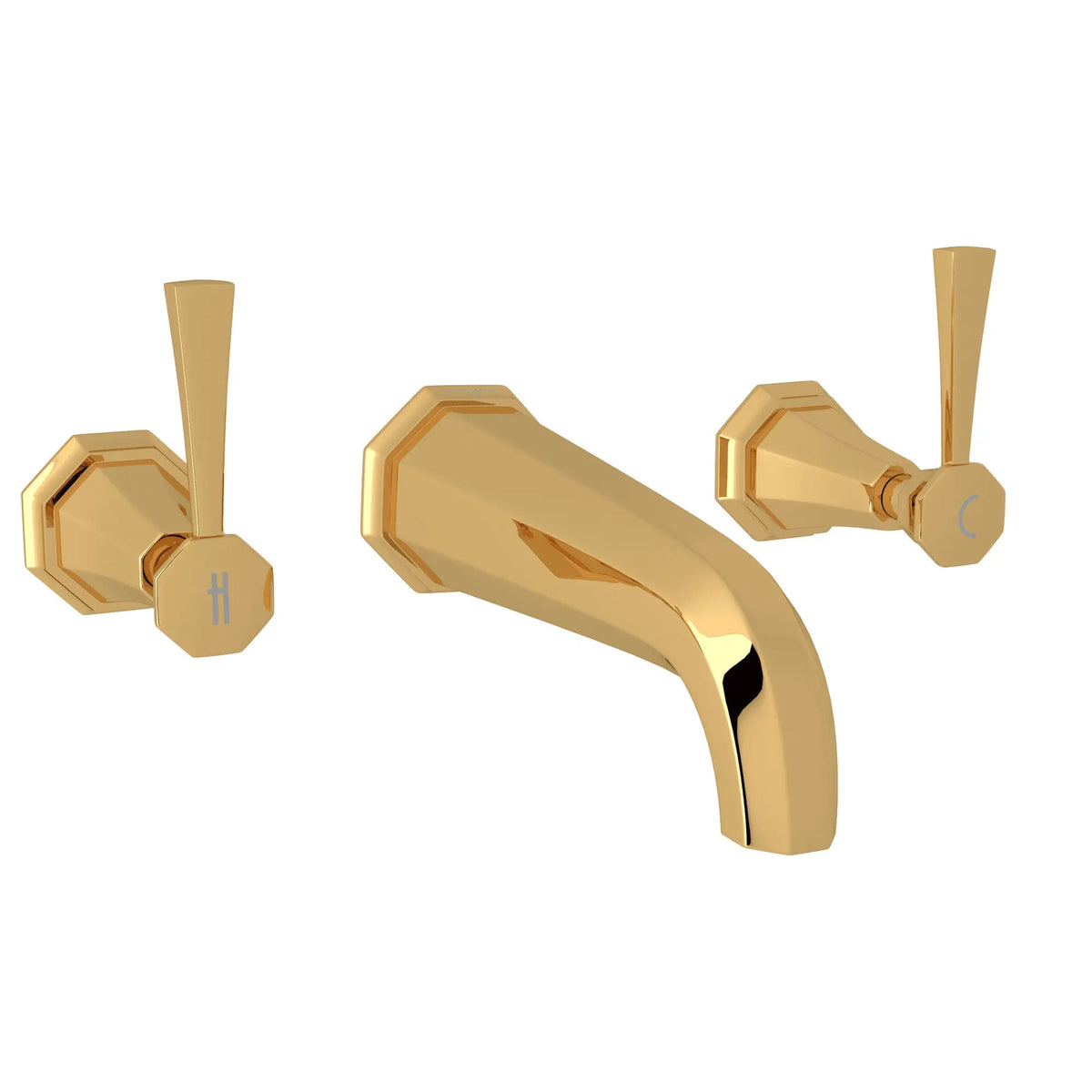 Perrin & Rowe Deco Wall Mount Lavatory Faucet Trim U.3170 - English Gold