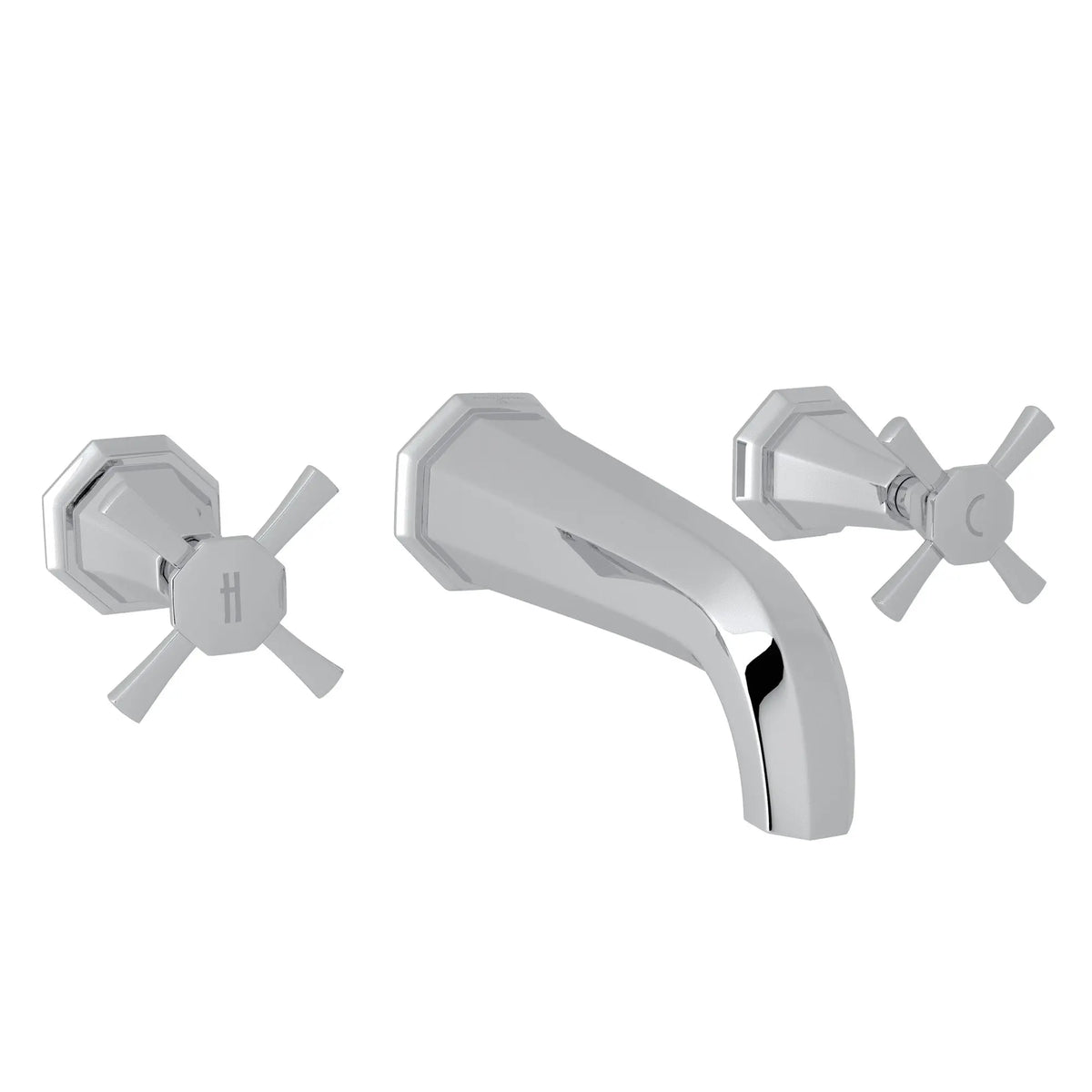 Perrin & Rowe Deco Wall Mount Lavatory Faucet Trim U.3171 - Polished Chrome