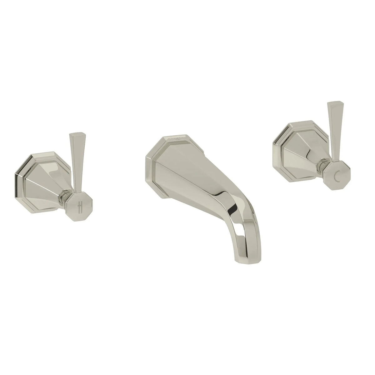 Perrin & Rowe Deco Wall Mount Tub Filler Trim U.3178 - Polished Nickel