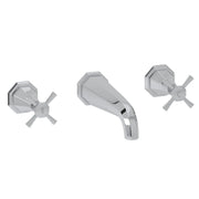 Perrin & Rowe Deco Wall Mount Tub Filler Trim U.3179 - Polished Chrome