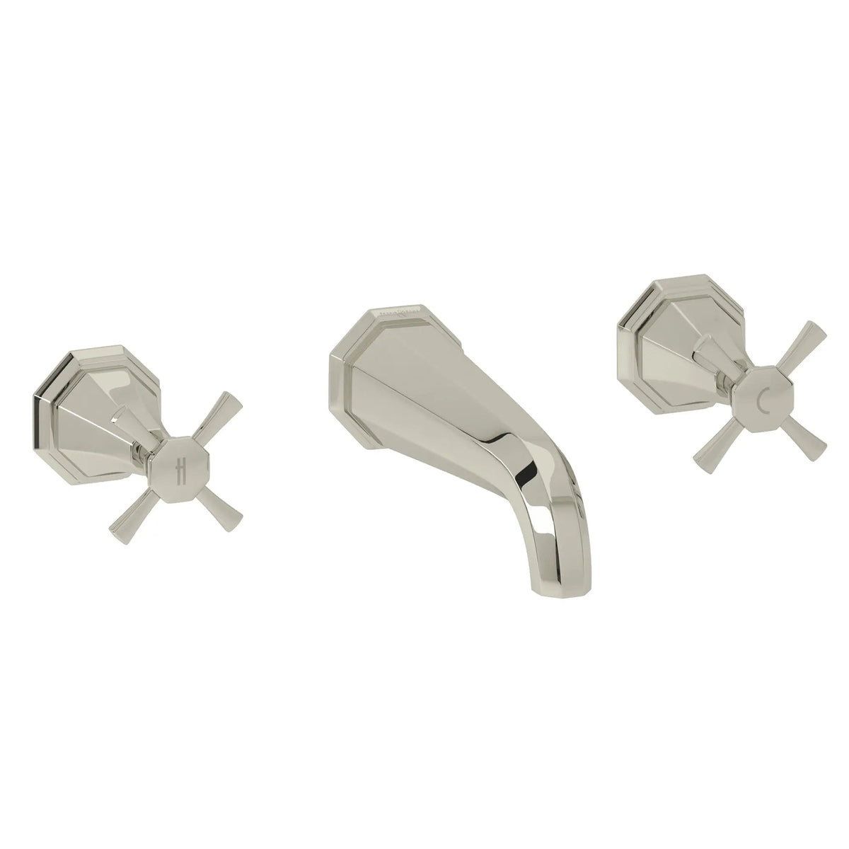 Perrin & Rowe Deco Wall Mount Tub Filler Trim U.3179 - Polished Nickel