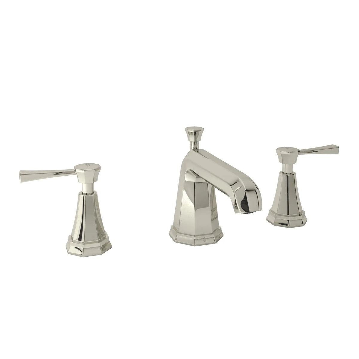 Perrin & Rowe Deco Widespread Lavatory Faucet U.3141 - Polished Nickel