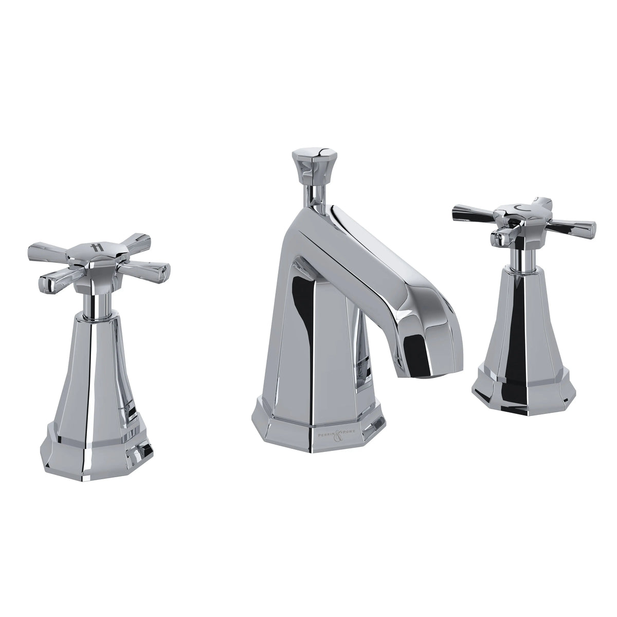 Perrin & Rowe Deco Widespread Lavatory Faucet U.3142 - Polished Chrome