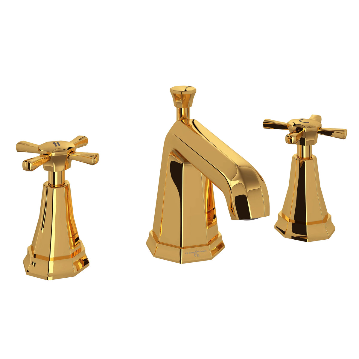 Perrin & Rowe Deco Widespread Lavatory Faucet U.3142 - English Gold
