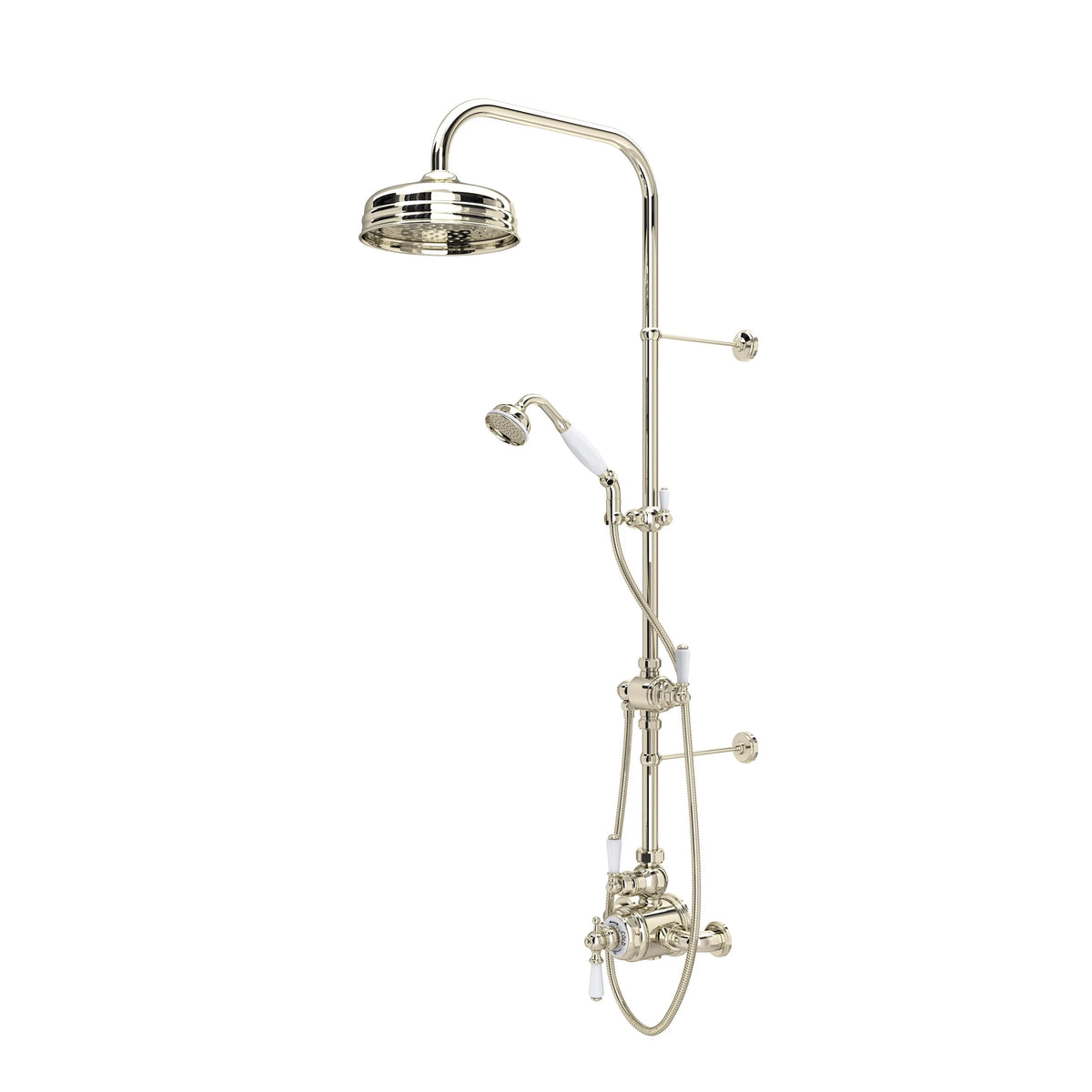 Perrin & Rowe Edwardian 3/4" Exposed Wall Mount Thermostatic Shower System U.KIT1NL - Polished Nickel