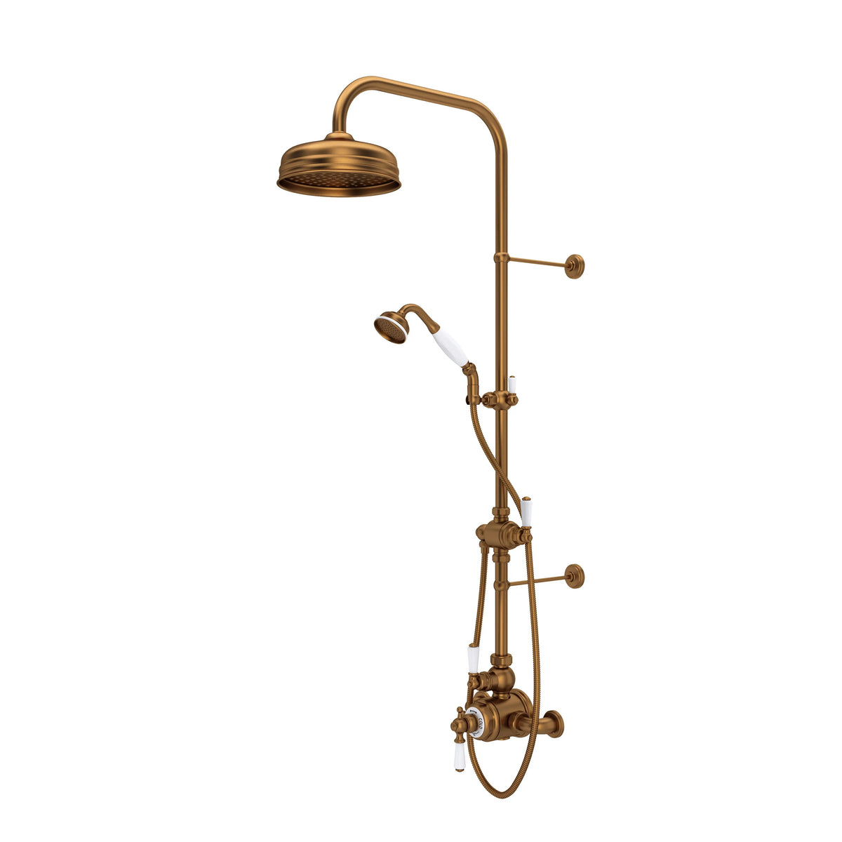 Perrin & Rowe Edwardian 3/4" Exposed Wall Mount Thermostatic Shower System U.KIT1NL - English Bronze