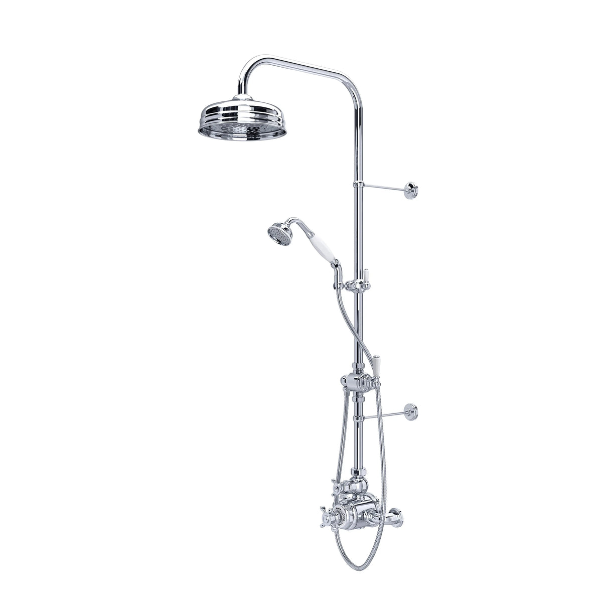 Perrin & Rowe Edwardian 3/4" Exposed Wall Mount Thermostatic Shower System U.KIT1NX - Polished Chrome