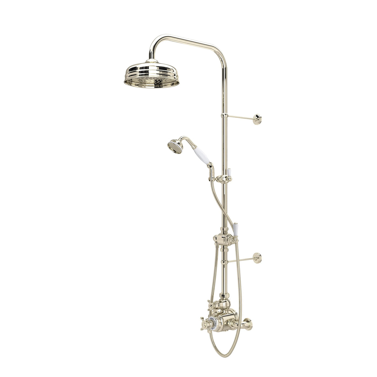 Perrin & Rowe Edwardian 3/4" Exposed Wall Mount Thermostatic Shower System U.KIT1NX - Polished Nickel