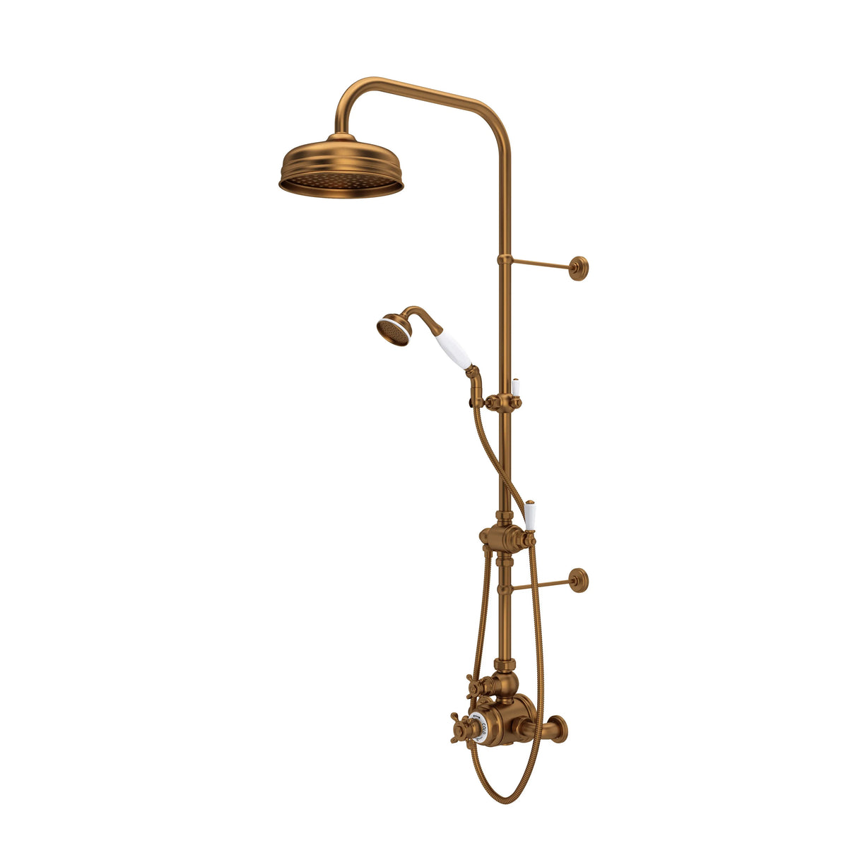 Perrin & Rowe Edwardian 3/4" Exposed Wall Mount Thermostatic Shower System U.KIT1NX - English Bronze