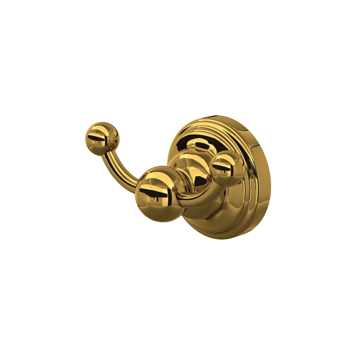 Perrin & Rowe Edwardian Double Robe Hook U.6922 - Unlacquered Brass