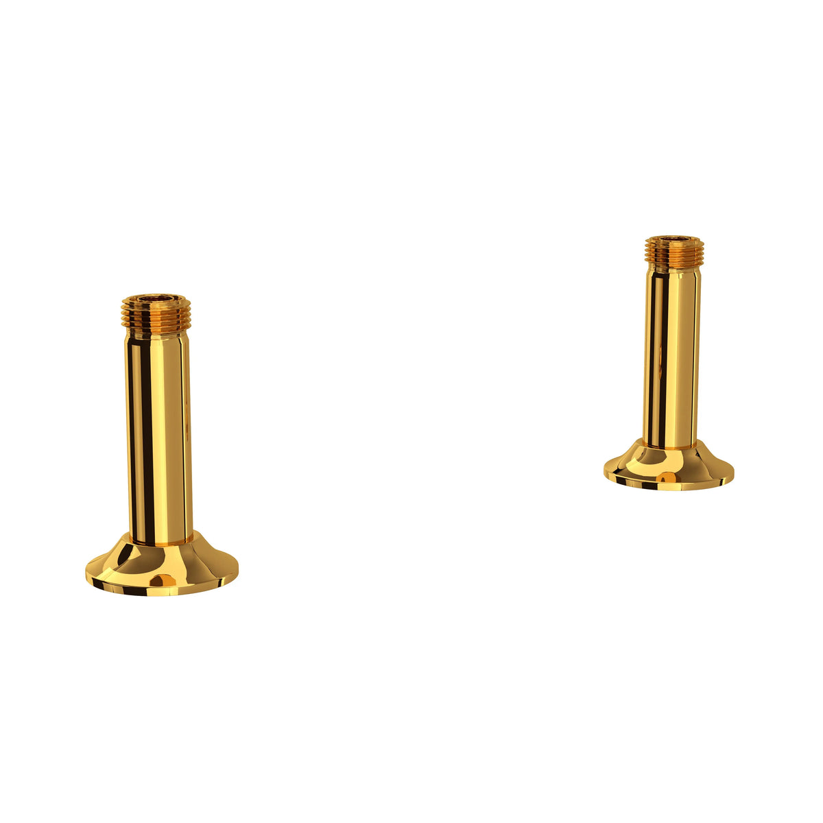Perrin & Rowe Georgian Era Bridge Faucet Straight Deck Unions U.6794 - Unlacquered Brass