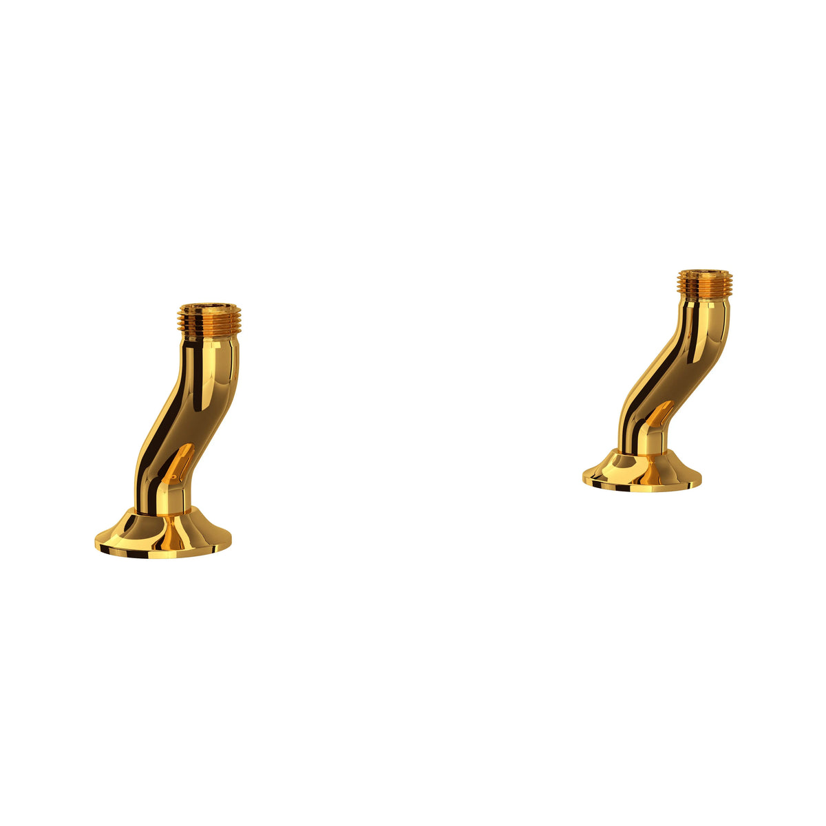 Perrin & Rowe Georgian Era Bridge Kitchen Faucet Deck Unions U.6793 - Unlacquered Brass