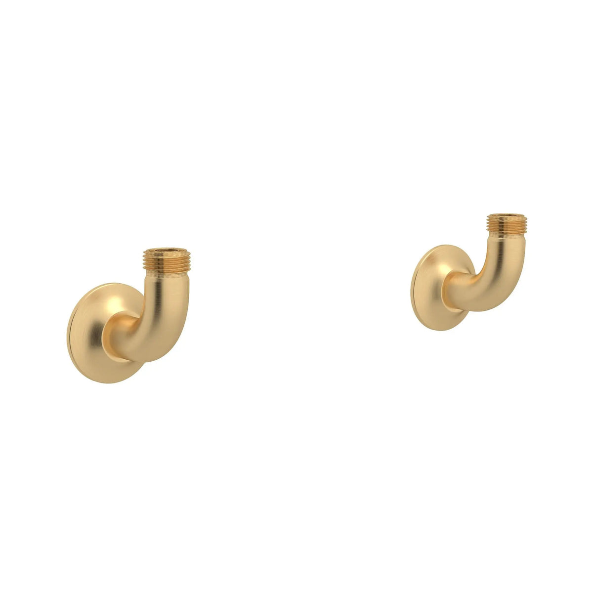 Perrin & Rowe Georgian Era Bridge Kitchen Faucet Wall Unions U.6792 - Satin English Gold