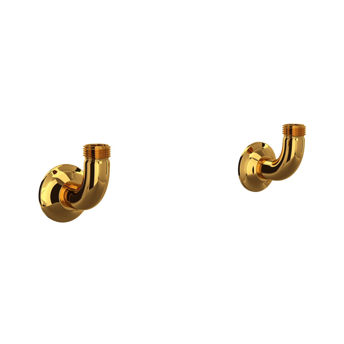Perrin & Rowe Georgian Era Bridge Kitchen Faucet Wall Unions U.6792 - Unlacquered Brass