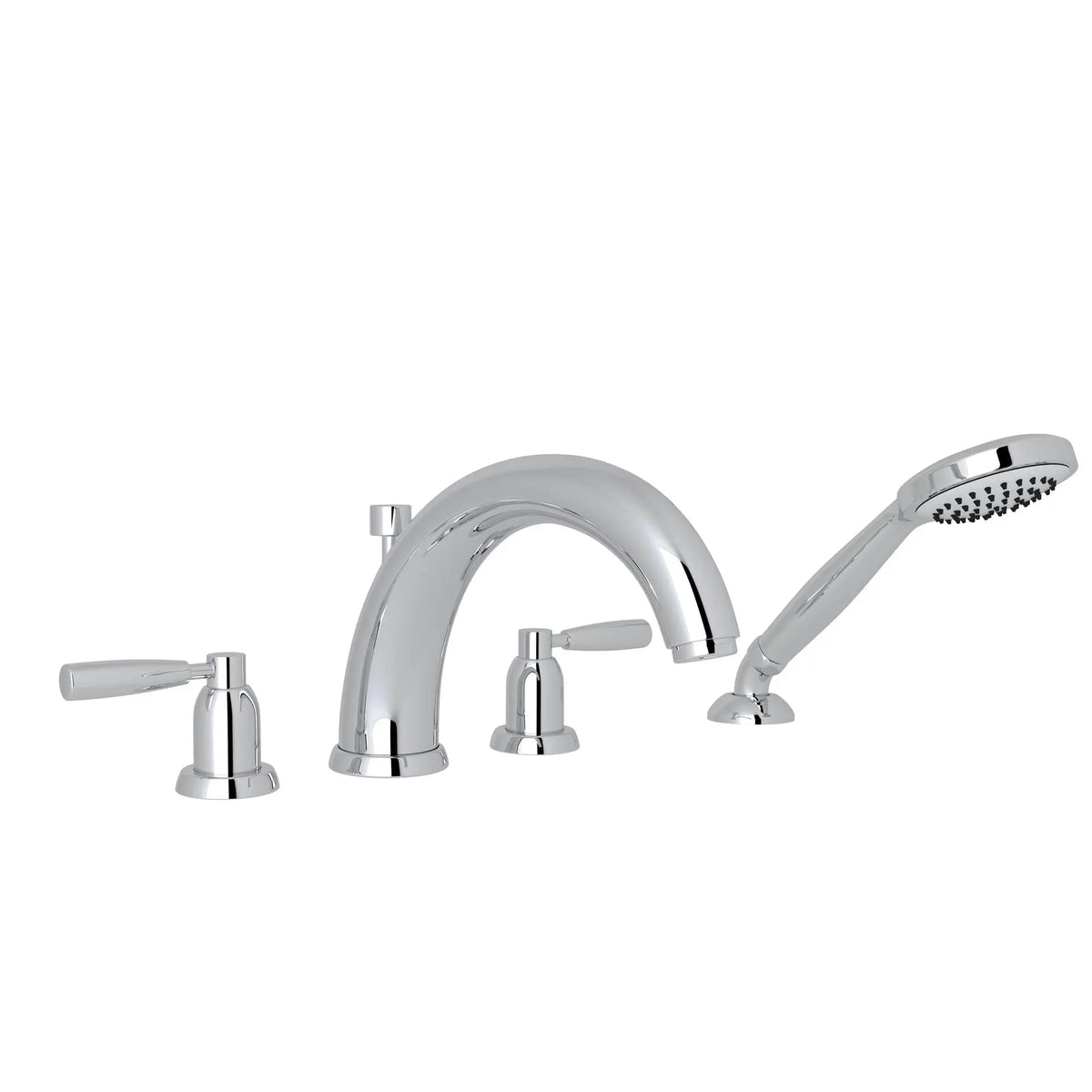 Perrin & Rowe Holborn 4-Hole Deck Mount Tub Filler With U-Spout U.3848 - Polished Chrome