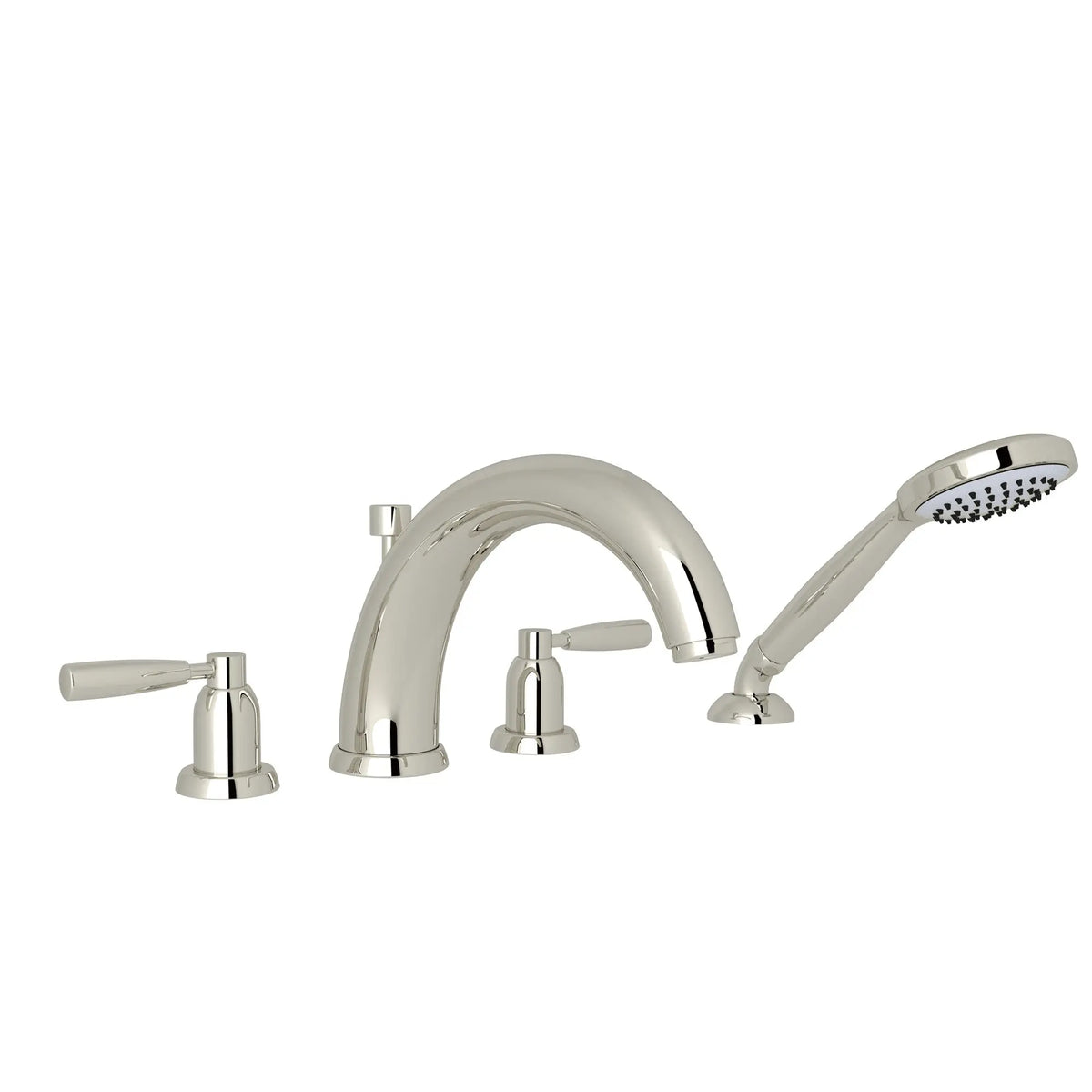 Perrin & Rowe Holborn 4-Hole Deck Mount Tub Filler With U-Spout U.3848 - Polished Nickel