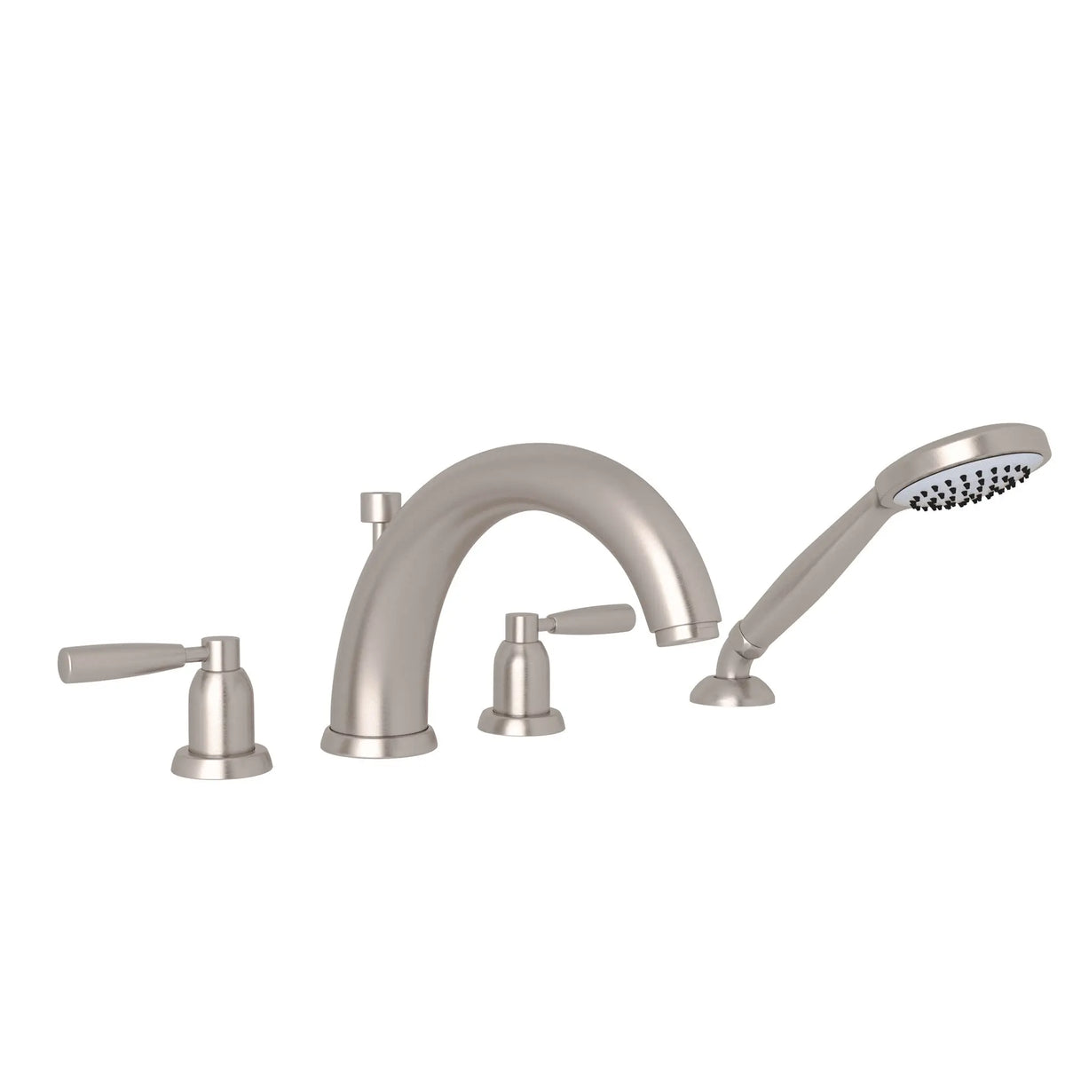 Perrin & Rowe Holborn 4-Hole Deck Mount Tub Filler With U-Spout U.3848 - Satin Nickel