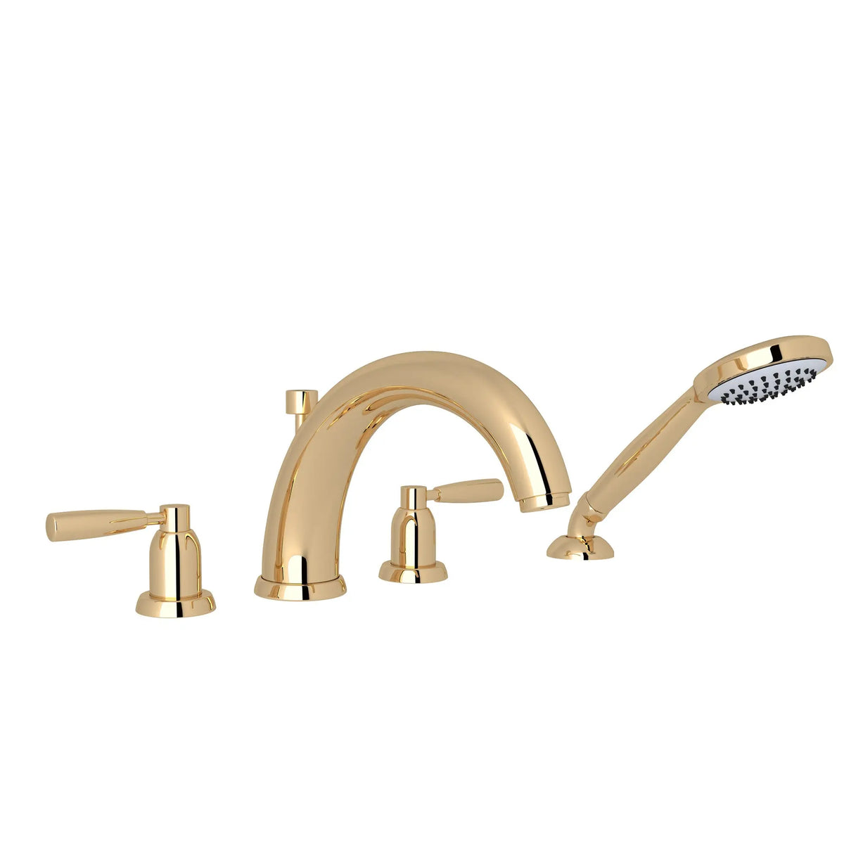 Perrin & Rowe Holborn 4-Hole Deck Mount Tub Filler With U-Spout U.3848 - English Gold