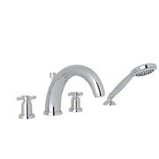 Perrin & Rowe Holborn 4-Hole Deck Mount Tub Filler With U-Spout U.3849 - Polished Chrome