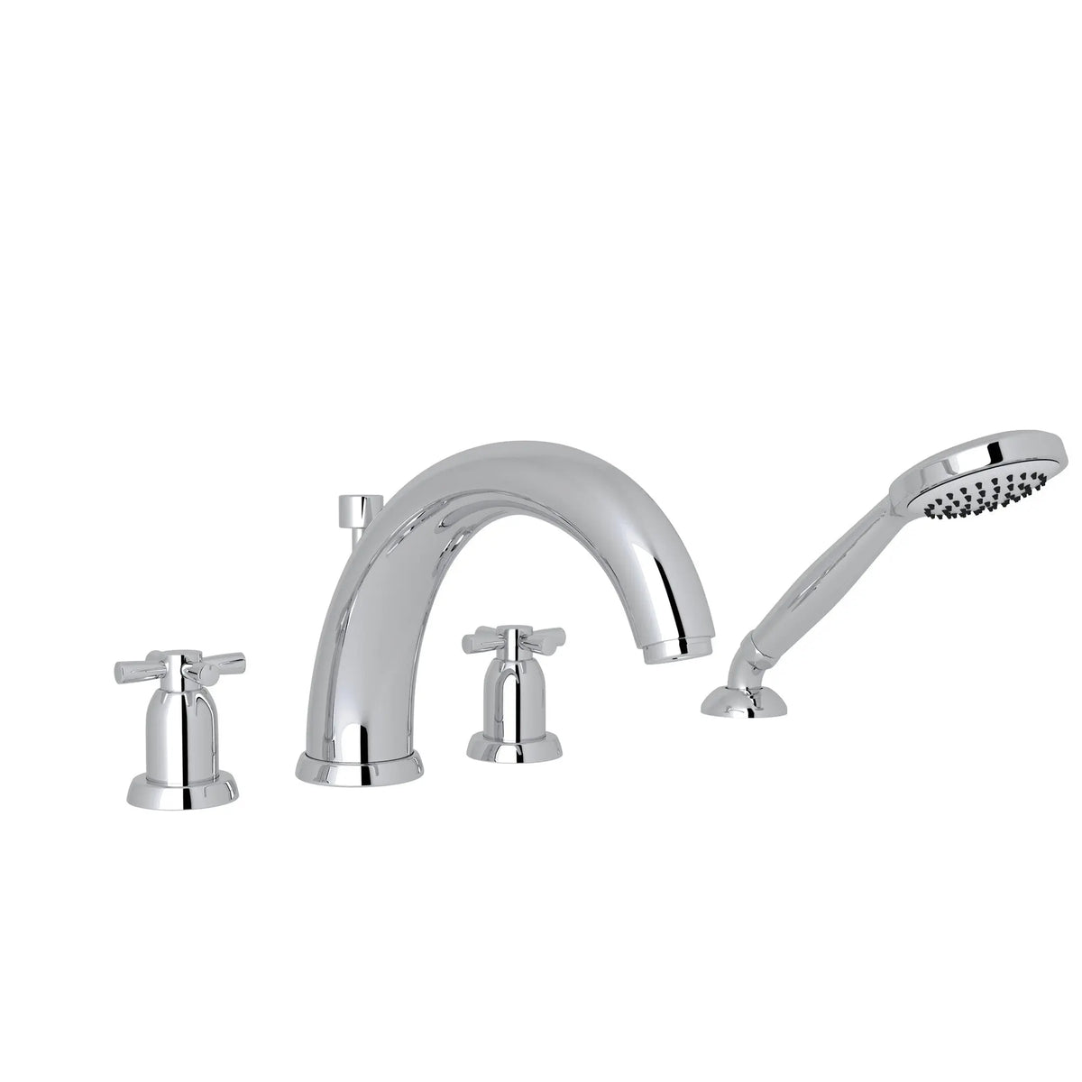 Perrin & Rowe Holborn 4-Hole Deck Mount Tub Filler With U-Spout U.3849 - Polished Chrome