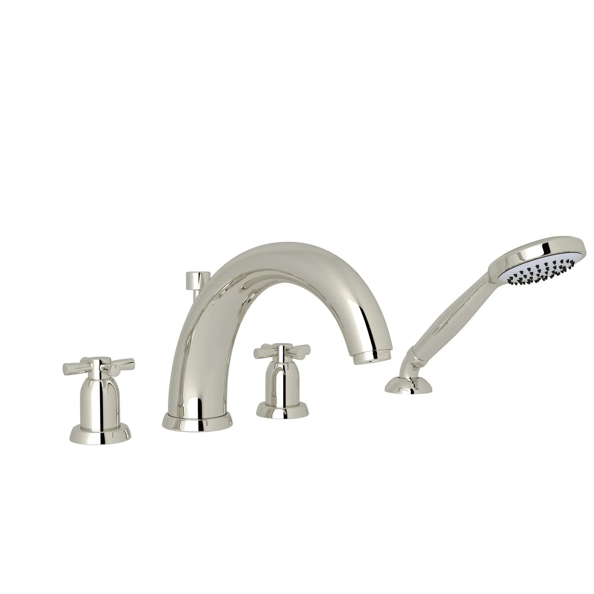 Perrin & Rowe Holborn 4-Hole Deck Mount Tub Filler With U-Spout U.3849 - Polished Nickel