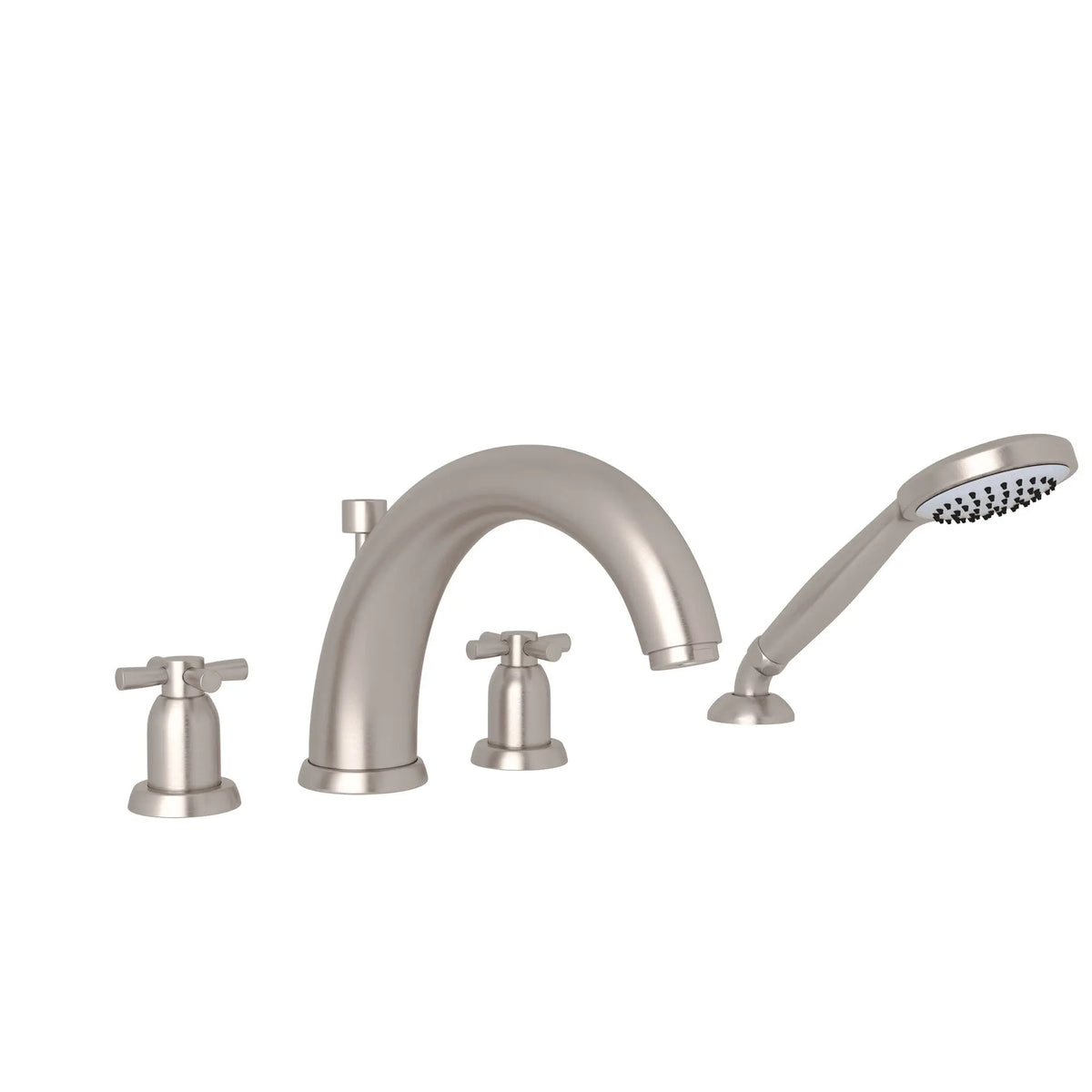 Perrin & Rowe Holborn 4-Hole Deck Mount Tub Filler With U-Spout U.3849 - Satin Nickel