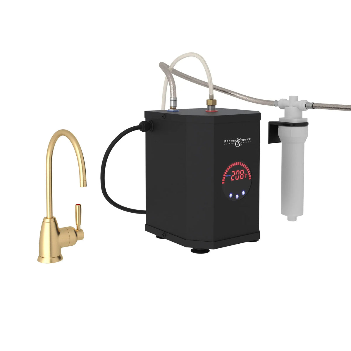 Perrin & Rowe Holborn Hot Water Dispenser, Tank And Filter Kit U.KIT1347 - Satin English Gold