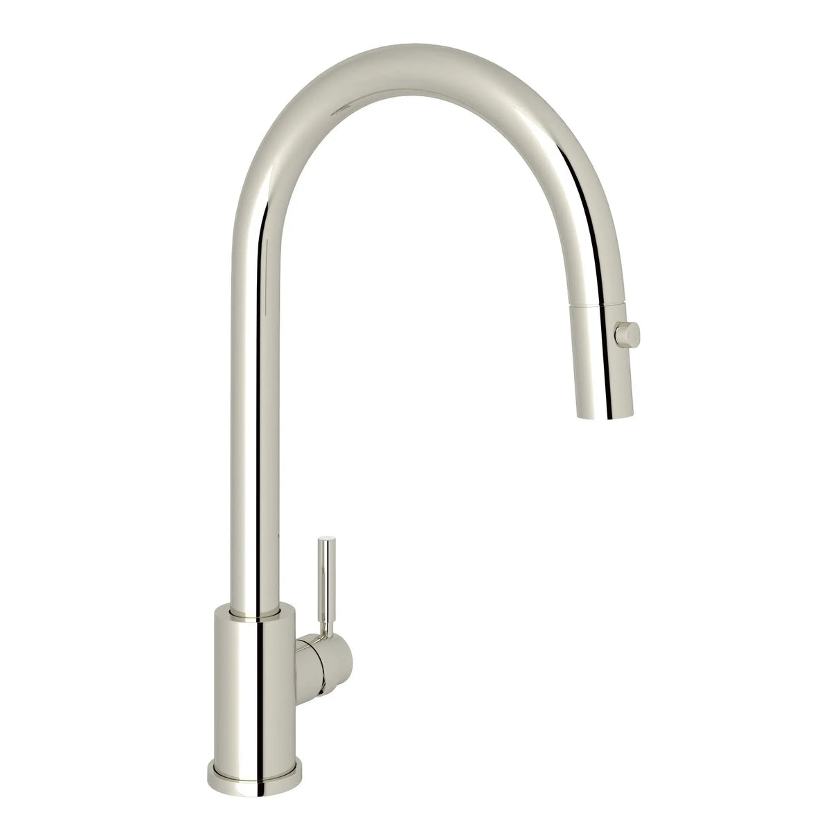 Perrin & Rowe Holborn Pull-Down Kitchen Faucet With C-Spout U.4044 - Polished Nickel