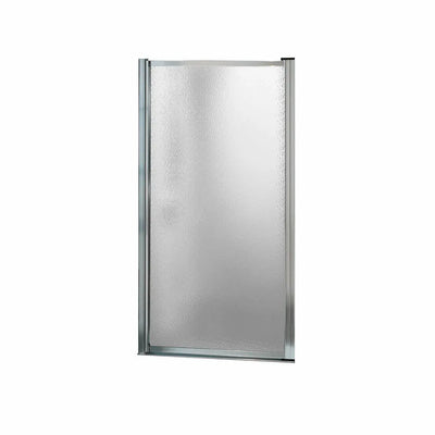 Pivolok 25-26 ¾ x 64 ½ in. Pivot Shower Door for Alcove Installation with Raindrop glass in Chrome