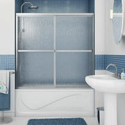 Polar 54-59 ½ in. x 57 in. Bypass Tub Door for Alcove Installation with Raindrop glass in Chrome - Plumbing Market