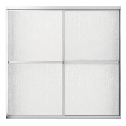 Polar 54-59 ½ in. x 57 in. Bypass Tub Door for Alcove Installation with Raindrop glass in Chrome - Plumbing Market