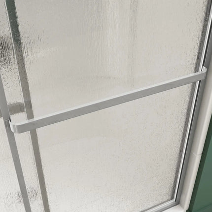 Polar 54-59 ½ in. x 68 in. Bypass Shower Door for Alcove Installation with Raindrop glass in Chrome - Plumbing Market